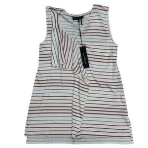 Donna Karan Striped Jersey Top